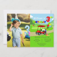 Photo 3e anniversaire chariot de golf rouge pour g