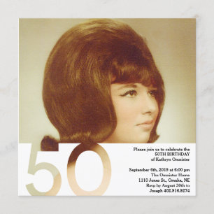 Invitation photo 50e anniversaire - 5.25 x 5.25