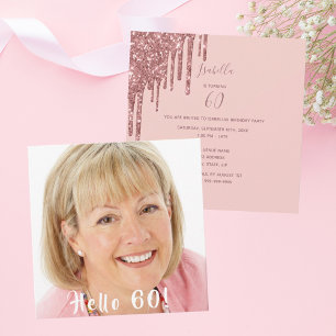Invitation Photo 60e anniversaire bonjour 60 parties scintill