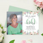 Invitation Photo 60th Birthday Party Pastel Floral<br><div class="desc">This surprise 60th birthday party invitation features space for a vertical photo and is accented with a soft pastel watercolor floral frame across the top and bottom. The design combines modern typography with trendy calligraphy,  creating a refined and stylish look—perfect for celebrating a special woman’s milestone birthday.</div>