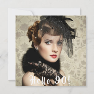 Invitation Photo 90e anniversaire bonjour 90