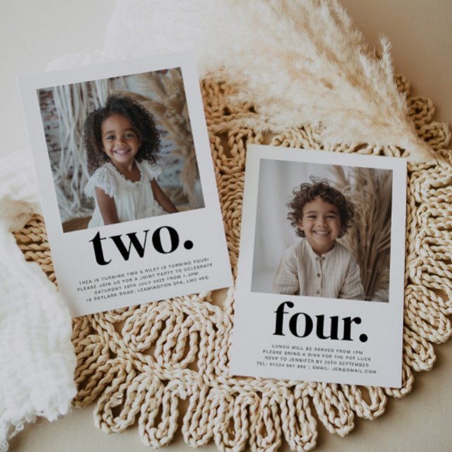 Invitation Photo à deux côtés Jour d'anniversaire - Garçon fi (Créateur téléchargé)