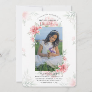 Invitation photo à l'aquarelle rose parfaite