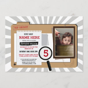 Invitation Photo Agent Secret Anniversaire Inspecteur Invitat