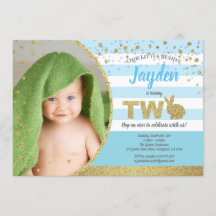 Invitation photo anniversaire 2 ans lapin garçon e