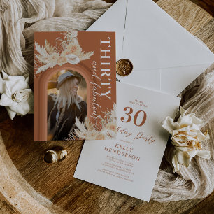 Invitation photo anniversaire 30 ans Boho