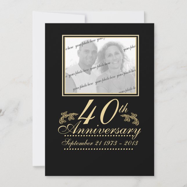 Invitation Photo anniversaire 40e (Devant)