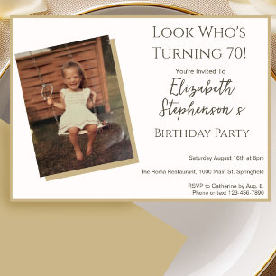 Invitation photo anniversaire 70 ans minimaliste m
