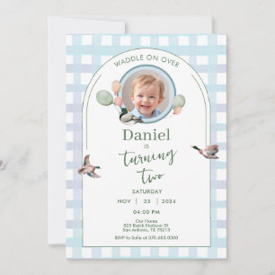 Invitation Photo Anniversaire Canard Chanceux Tout
