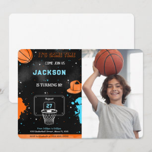 Invitation photo anniversaire de basketball modifi