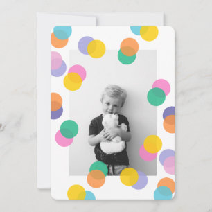 Invitation Photo Anniversaire de enfant Confetti