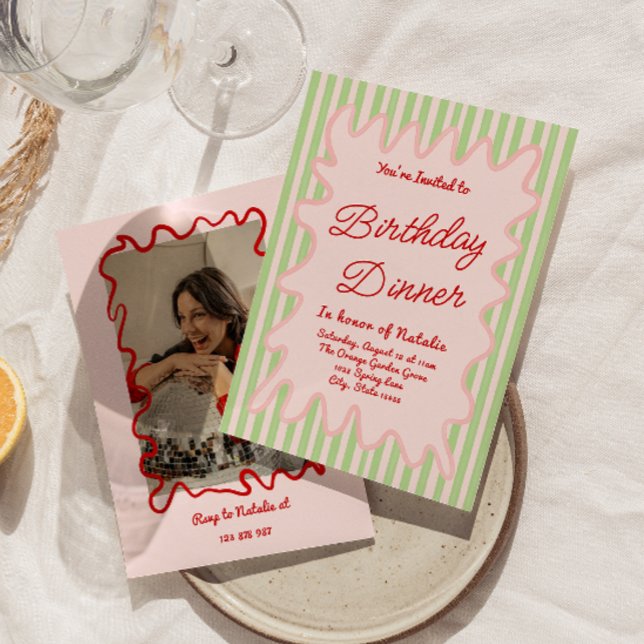 Invitation Photo Anniversaire Dîner d'anniversaire (Créateur téléchargé)