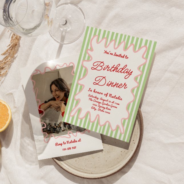 Invitation Photo Anniversaire Dîner d'anniversaire (Créateur téléchargé)