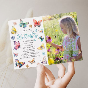 Invitation Photo Anniversaire Fille Papillon Aquar