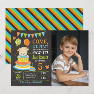 Invitation Photo Anniversaire Garçon Chien Party F