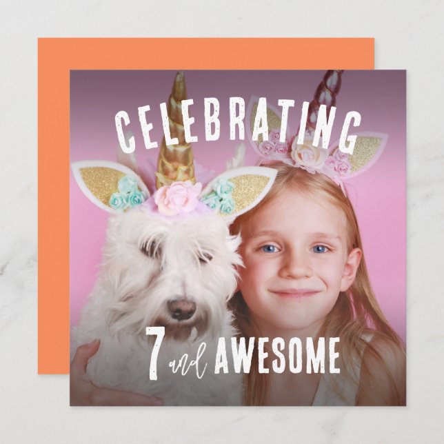 Invitation Photo Anniversaire personnalisé (Devant / Derrière)