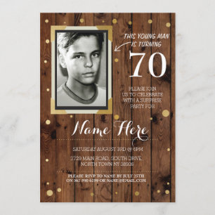 Invitation Photo Anniversaire Style Vintage Bois N'importe qu