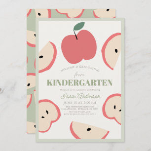 Invitation Photo Apple Green Boy Maternelle Graduation