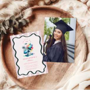 Invitation Photo Aquarelle Femme Dentiste Graduation