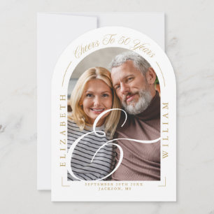 Invitation Photo Arc Calligraphie 50e Anniversaire de Mariage