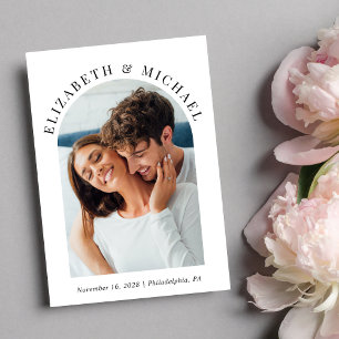 Invitation Photo Arch moderne QR Code Mariage