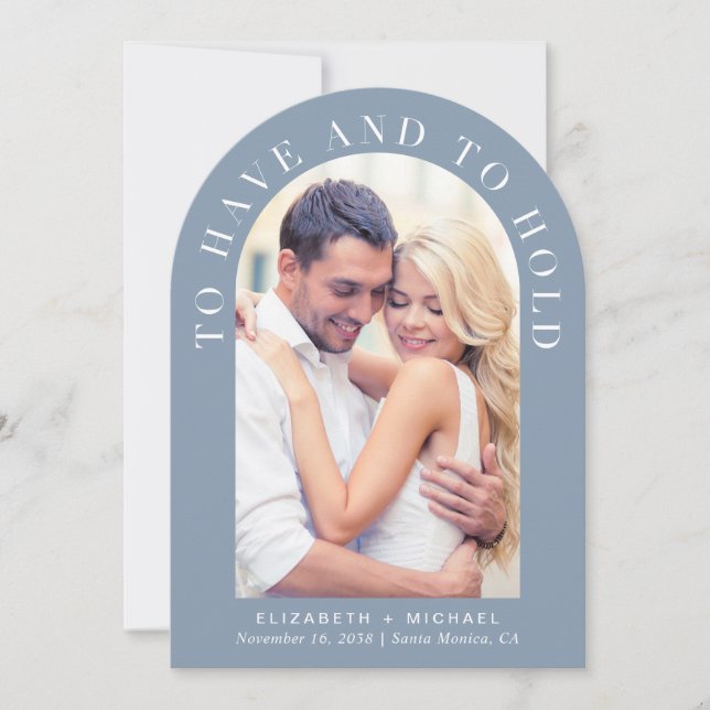 Invitation Photo Arch moderne QR Code Tout en un Mariage (Devant)