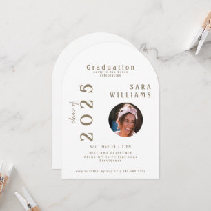 Invitation Photo Arched Grad Party à la Chambre