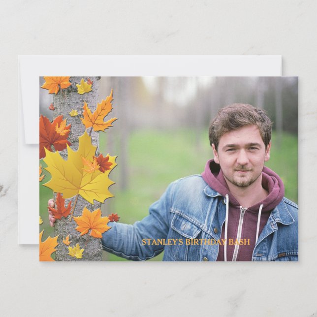 Invitation photo Arrière - plan d'automne (Devant)