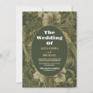 Invitation Photo Art Nouveau Floral Mariage Vintage