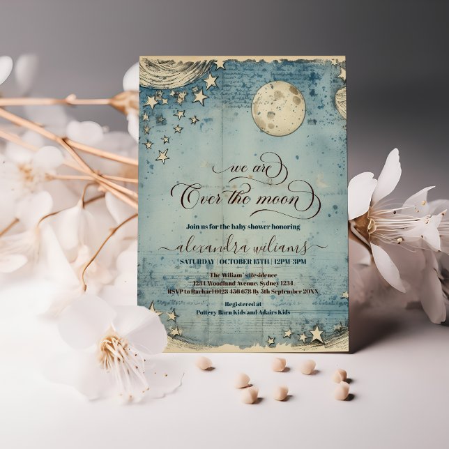 Invitation Photo au-dessus du Baby shower des garçons Bleu Lu (Créateur téléchargé)