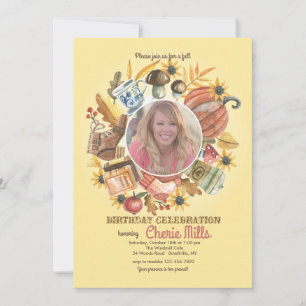 Invitation photo avec éléments d'automne