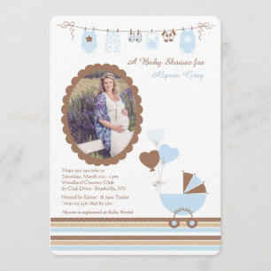 Invitation photo Baby Boy Cameo
