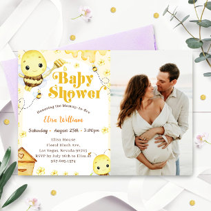 Invitation Photo Baby shower d'abeilles miel