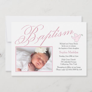 Invitation photo Baptism Font