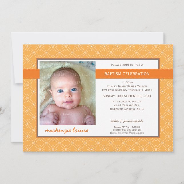 Invitation PHOTO BAPTISM INVITE : glory 7L (Devant)