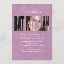 Invitation photo Bat mitzvah en violet