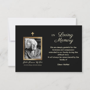 Invitation Photo Bereavement Merci, après les funérailles