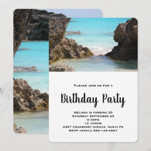 Invitation Photo Bermuda Coast & Tropical Sea Birthday