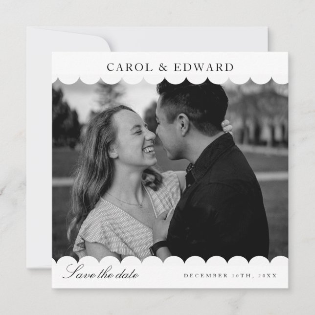Invitation Photo Blanche Moderne Mariage de Saint Jacques Enr (Devant)