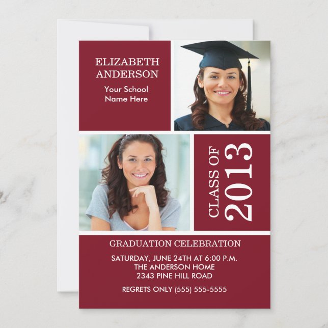 Invitation photo Blancs et Maroon 2013 (Devant)