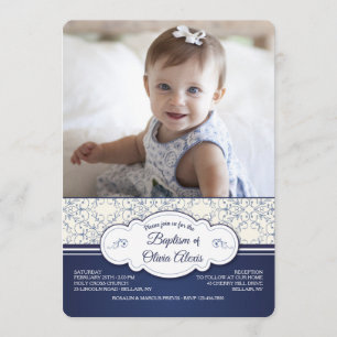 Invitation photo Blue Elegance