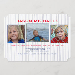 Invitation photo Blue Lines