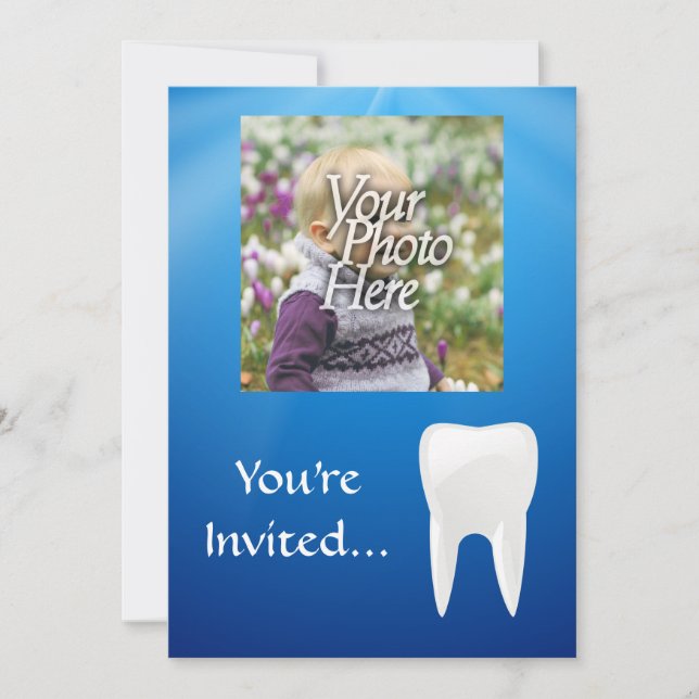 Invitation photo Blue/White Tooth (Devant)