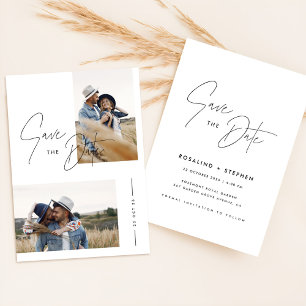 Invitation Photo Boho minimaliste Enregistrer la date