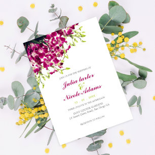 Invitation Photo botanique floral d'orchidées violettes pour