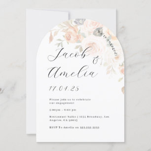 Invitation Photo Brûlé Orange Floral Arch Party