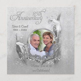 Invitation photo calla pour noces d'argent