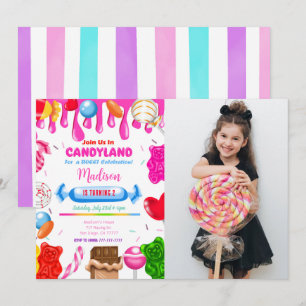 Invitation photo Candy land
