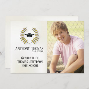 Invitation photo Casquette et Feuille