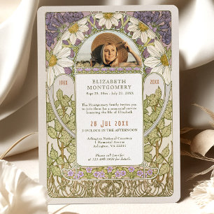 Invitation Photo Célébration de la vie Marguerite Lavender